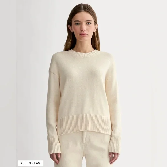 NWT Everlane Organic Cotton The Boxy Sweater in Everyday Cotton Canvas Size XS - Picture 2 of 13